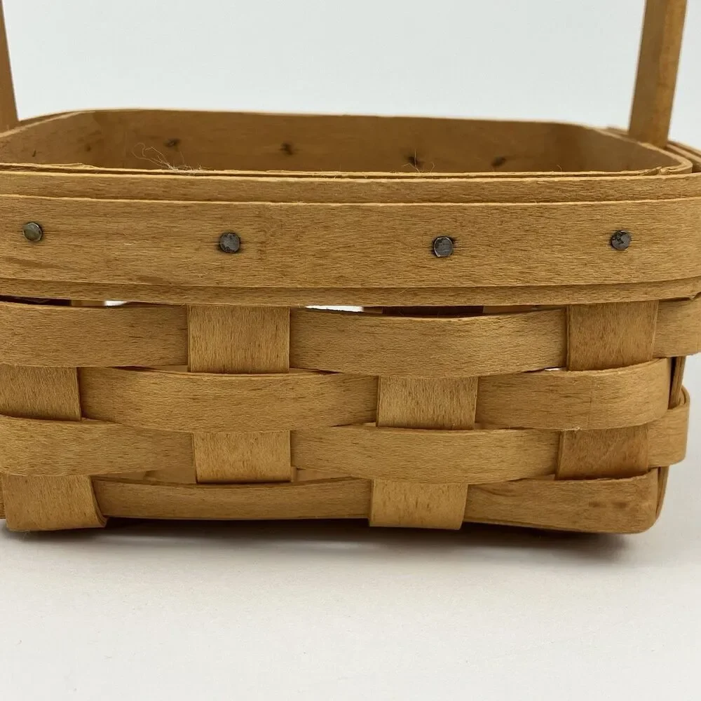 Longaberger Tarragon Booking Basket Set 2001 | Signed Retired Handle VTG (11830)